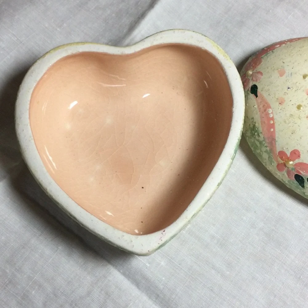 Matching Vintage Ring Holder and Trinket Box